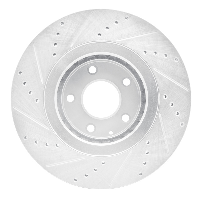 Mazda 6 Brake Rotor (1) - Front Right - R1 Concepts - Drilled & Slotted - Silver - `16-`25